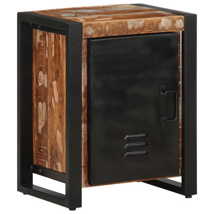 Comodino Multicolore 40x30x51 cm in Legno Massello Recupero