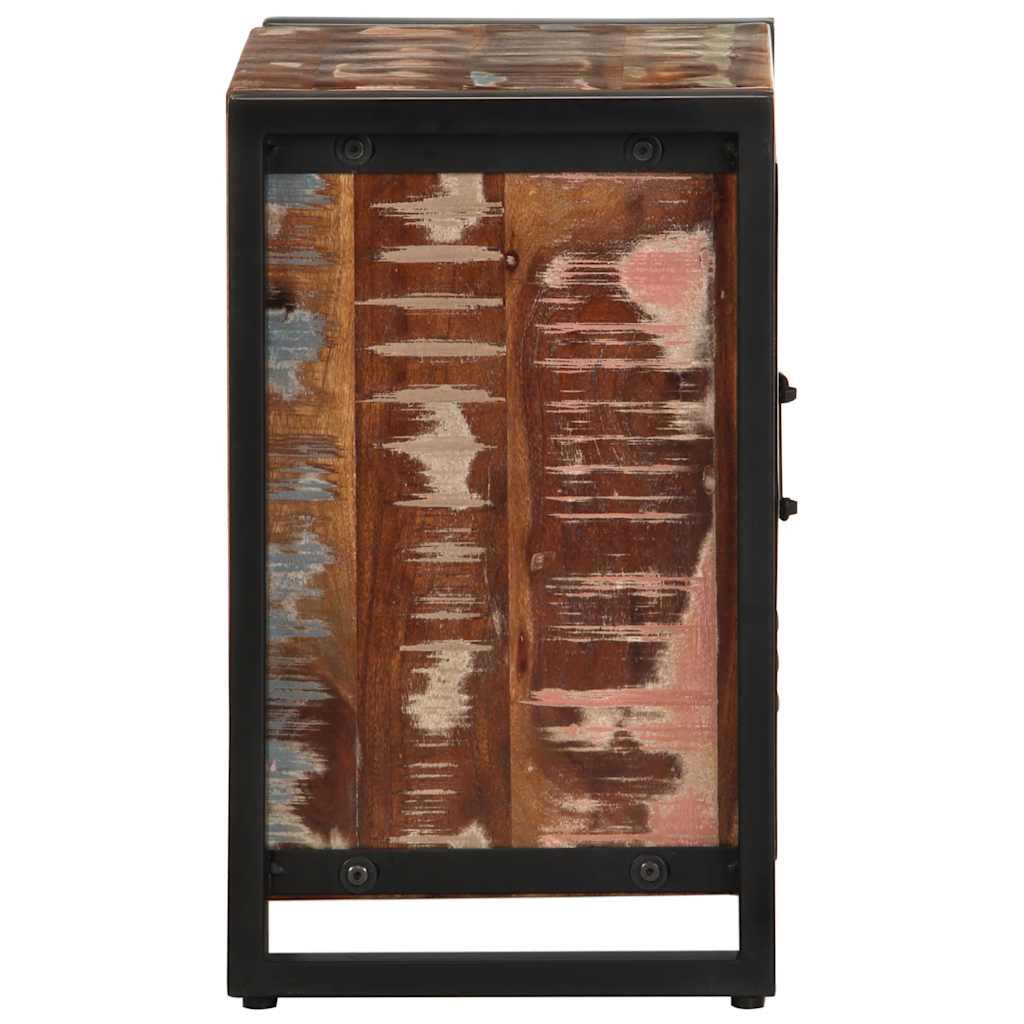Comodino Multicolore 40x30x51 cm in Legno Massello Recupero