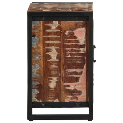 Comodino Multicolore 40x30x51 cm in Legno Massello Recupero