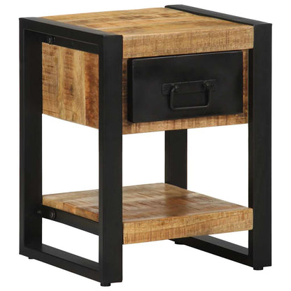Comodino 35x34x45 cm in Legno Massello Mango Grezzo