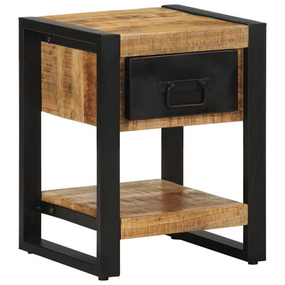 Comodini 2 pz in Legno Massello di Mango Grezzo