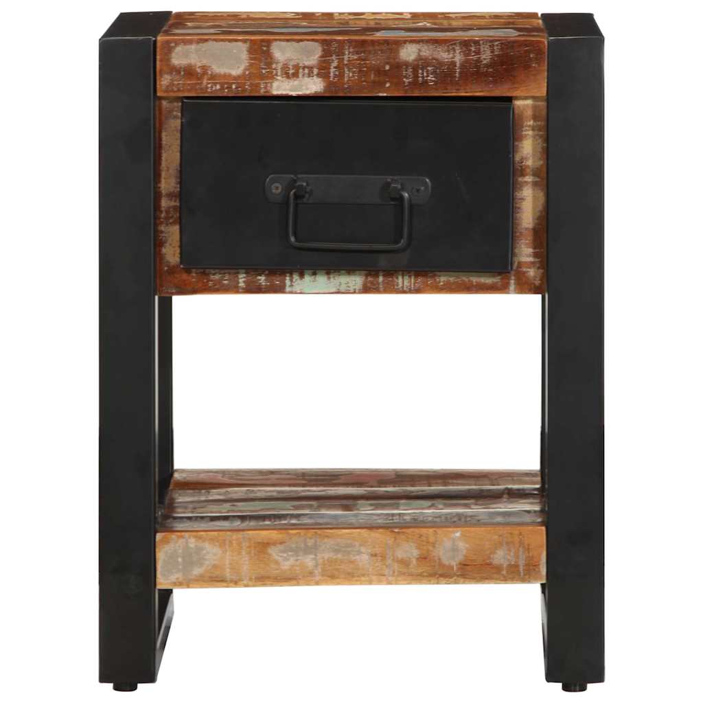 Comodino Multicolore 35x34x45 cm in Legno Massello Recupero