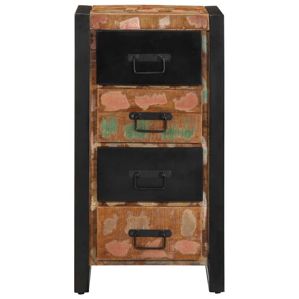 Cassettiera Multicolore 40x40x75 cm Legno Massello di Recupero