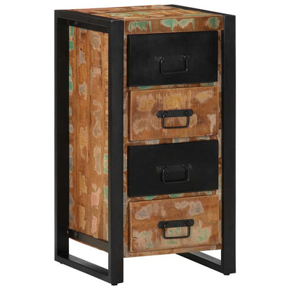 Cassettiera Multicolore 40x40x75 cm Legno Massello di Recupero