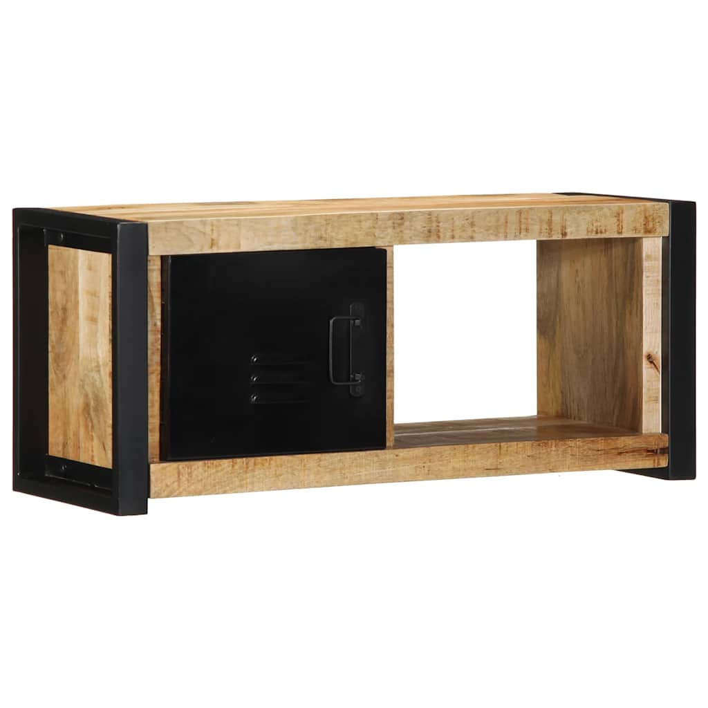 Mobile Porta TV 80x30x35 cm in Legno Massello di Mango Grezzo