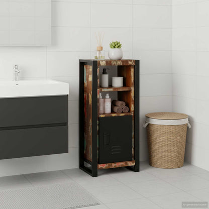 Mobile da Bagno con porta Marrone Legno Recuperato Massello