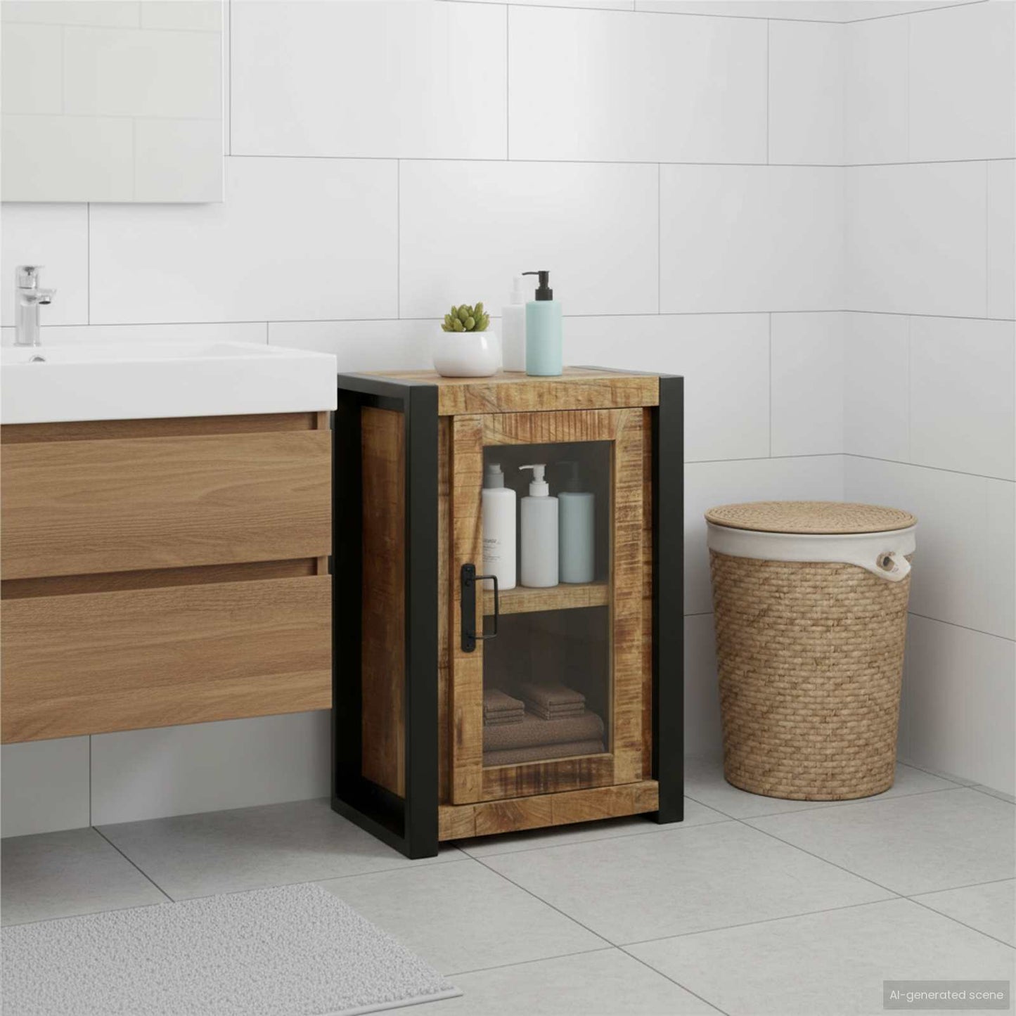 Mobile da Bagno Marrone 40 x 30 x 60 cm Legno di mango massello