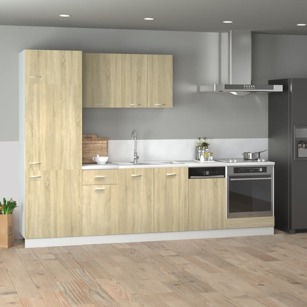 Set di Mobili Porta TV 7 pz Lyon Rovere Sonoma in Truciolato