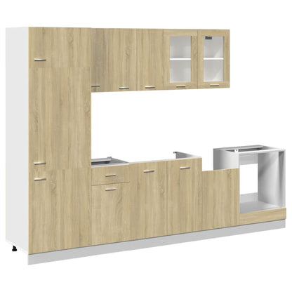 Set Mobili da Cucina 8pz Ã¢â‚¬Å“LyonÃ¢â‚¬Â Rovere Sonoma in Truciolato