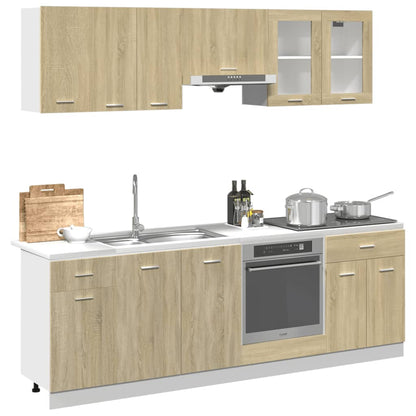 Set Mobili da Cucina 8pz Ã¢â‚¬Å“LyonÃ¢â‚¬Â Rovere Sonoma in Truciolato