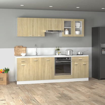 Set Mobili da Cucina 8pz Ã¢â‚¬Å“LyonÃ¢â‚¬Â Rovere Sonoma in Truciolato