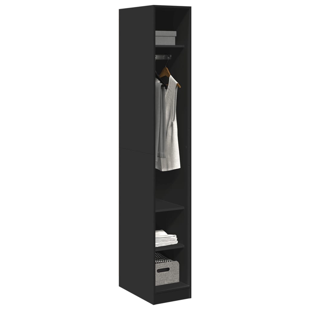 Armadio Nero 30x50x200 cm in Legno Multistrato