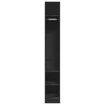 Armadio Nero 30x50x200 cm in Legno Multistrato
