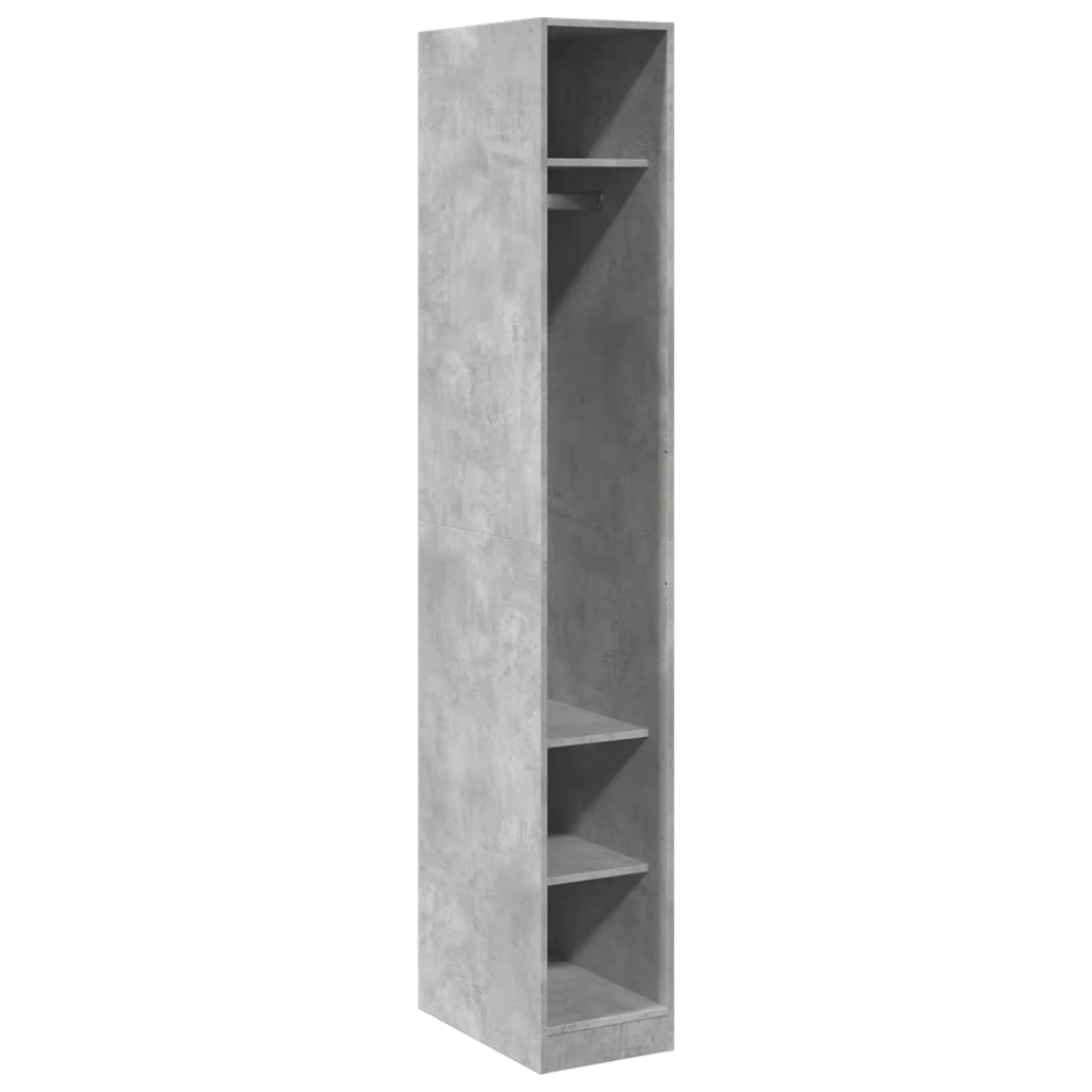 Armadio Grigio Cemento 30x50x200 cm in Legno Multistrato