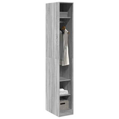 Armadio Grigio Sonoma 30x50x200 cm in Legno Multistrato