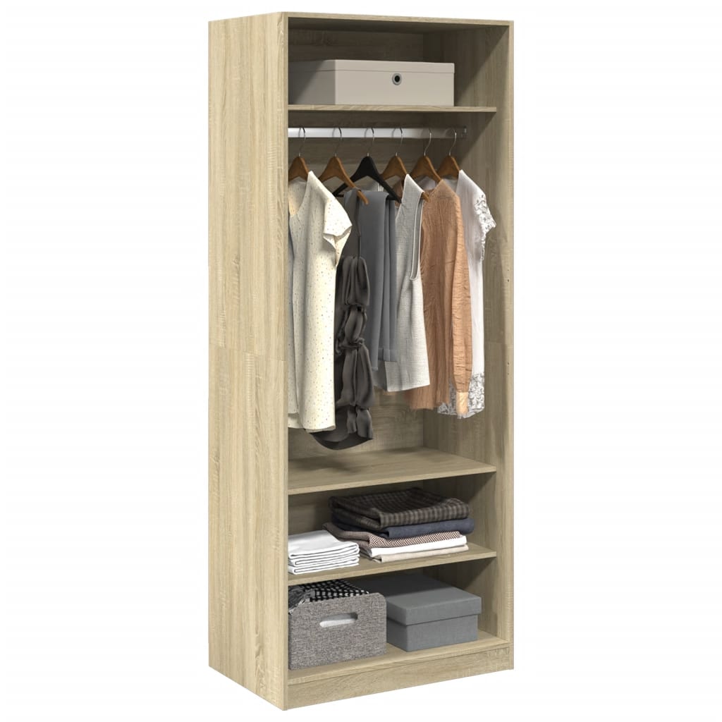 Armadio Rovere Sonoma 80x50x200 cm in Legno Multistrato