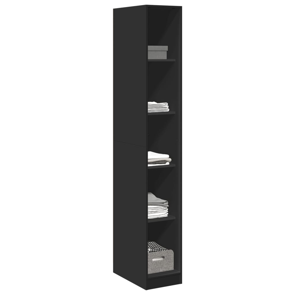 Armadio Nero 30x50x200 cm in Legno tecnico