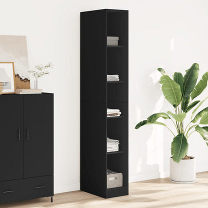 Armadio Nero 30x50x200 cm in Legno tecnico