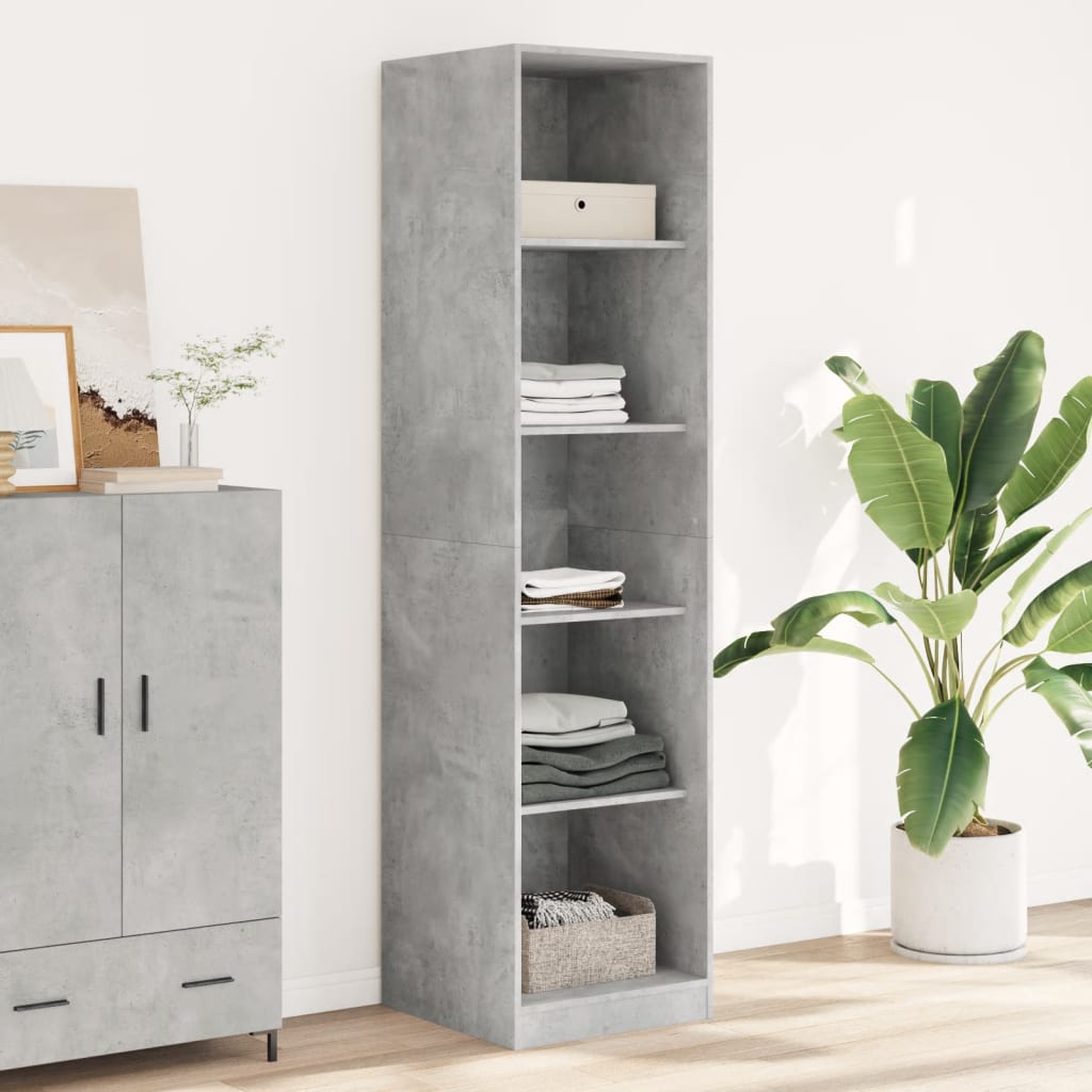 Armadio Grigio Cemento 50x50x200 cm in Legno tecnico