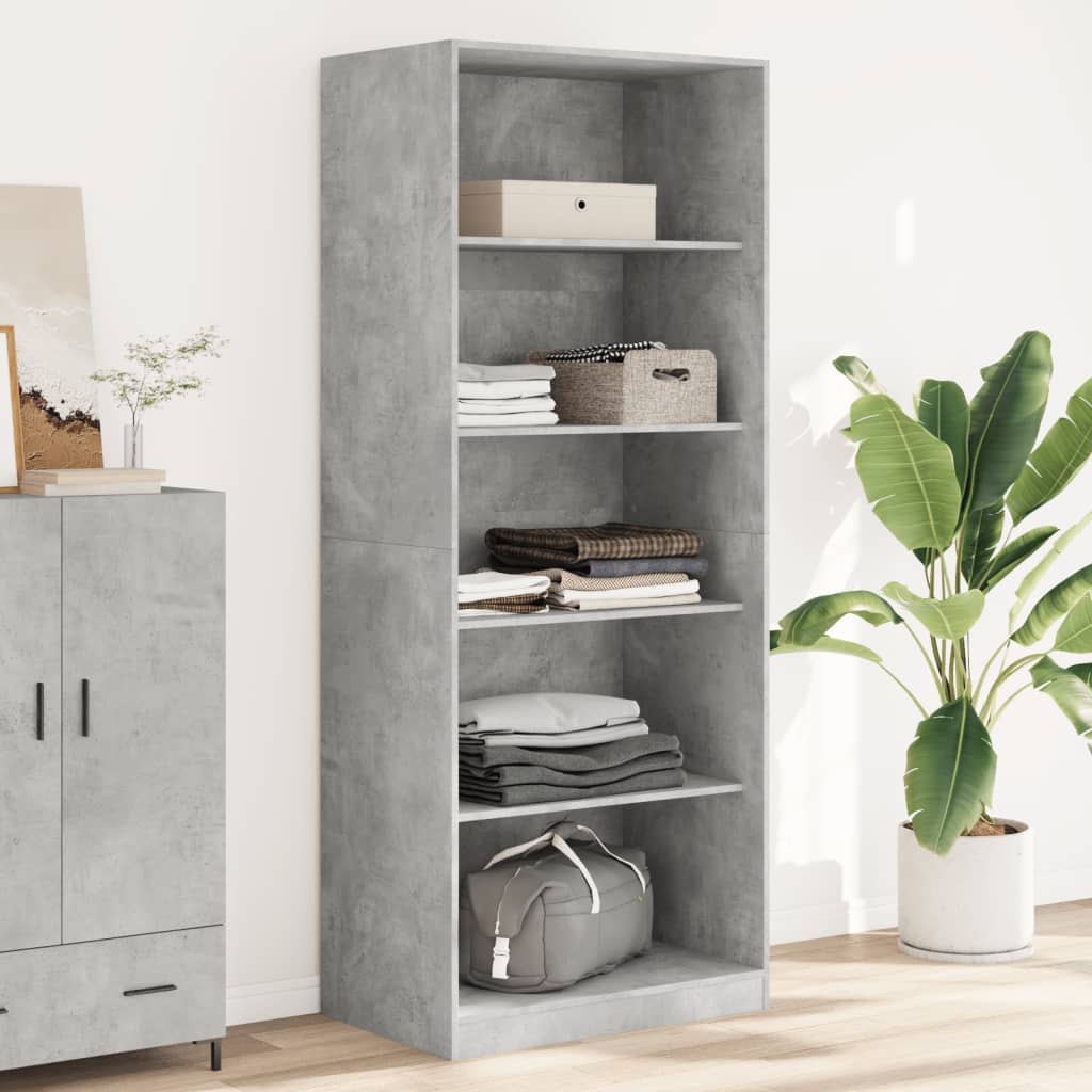 Armadio Grigio Cemento 80x50x200 cm in Legno tecnico