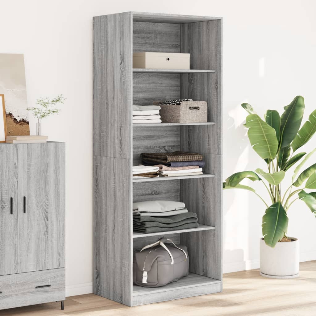 Armadio Grigio Sonoma 80x50x200 cm in Legno tecnico