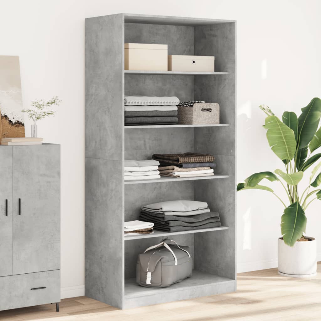 Armadio Grigio Cemento 100x50x200 cm in Legno tecnico