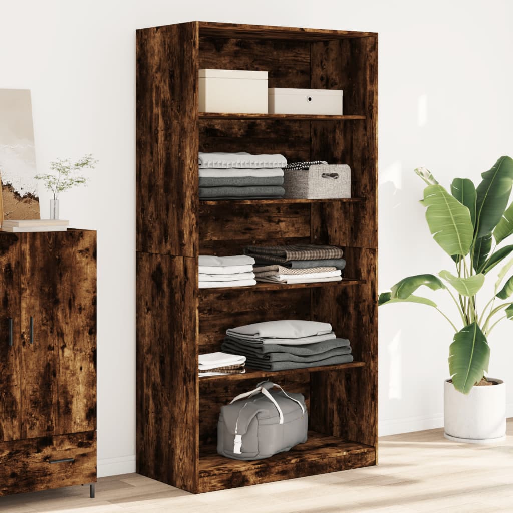Armadio Rovere Fumo 100x50x200 cm in Legno tecnico