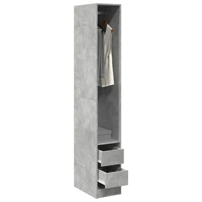 Armadio Grigio Cemento 30x50x200 cm in Legno Multistrato