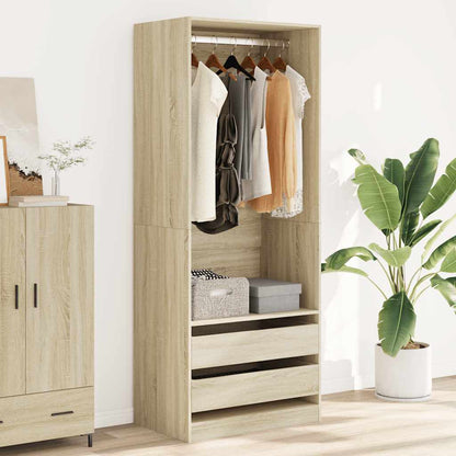 Armadio Rovere Sonoma 80x50x200 cm in Legno Multistrato