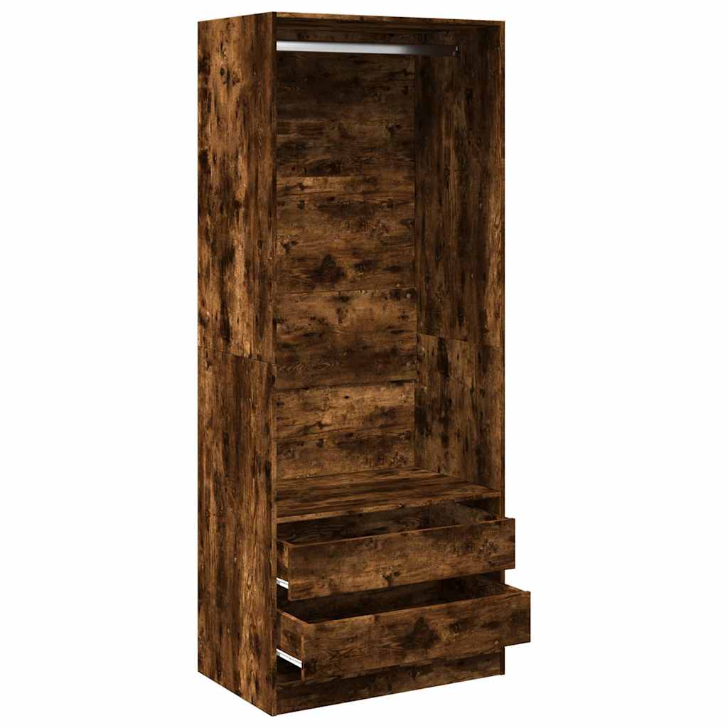 Armadio Rovere Fumo 80x50x200 cm in Legno Multistrato