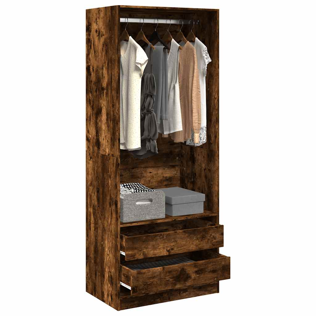 Armadio Rovere Fumo 80x50x200 cm in Legno Multistrato