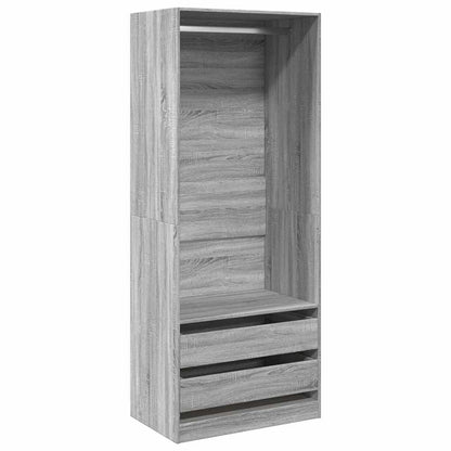 Armadio Grigio Sonoma 80x50x200 cm in Legno Multistrato