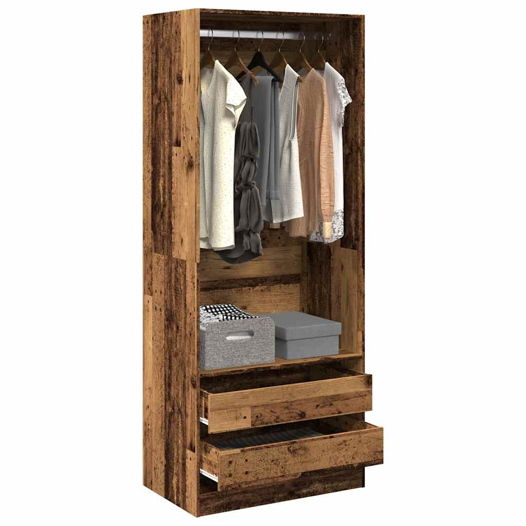 Armadio Legno Antico 80x50x200 cm in Legno Multistrato