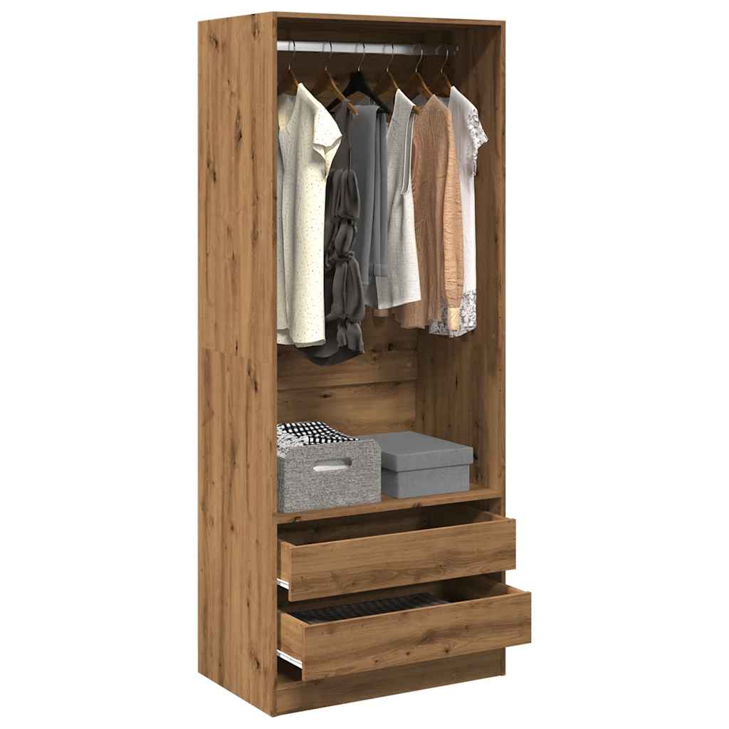 Armadio Rovere Artigianale 80x50x200 cm in Legno Multistrato