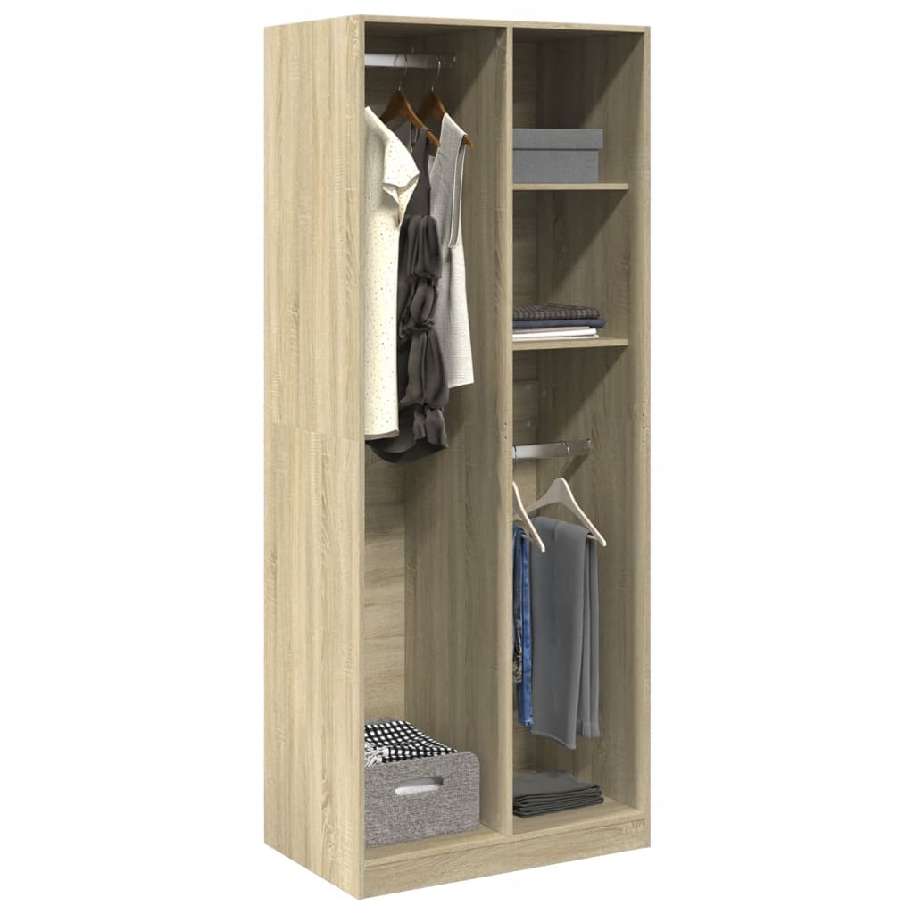 Armadio Rovere Sonoma 80x50x200 cm in Legno Multistrato