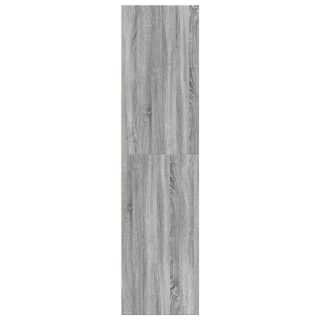 Armadio Grigio Sonoma 80x50x200 cm in Legno Multistrato