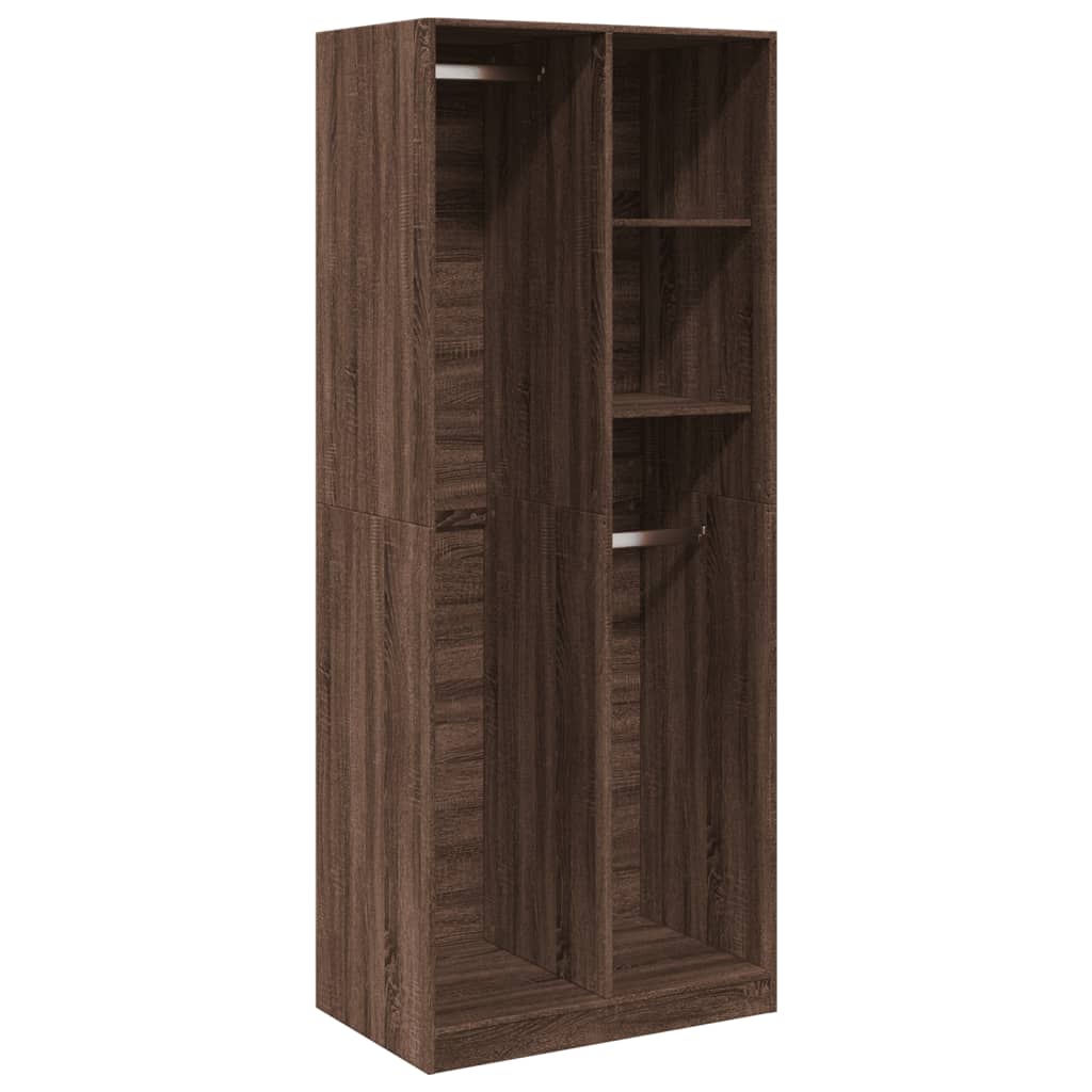 Armadio Rovere Marrone 80x50x200 cm in Legno Multistrato