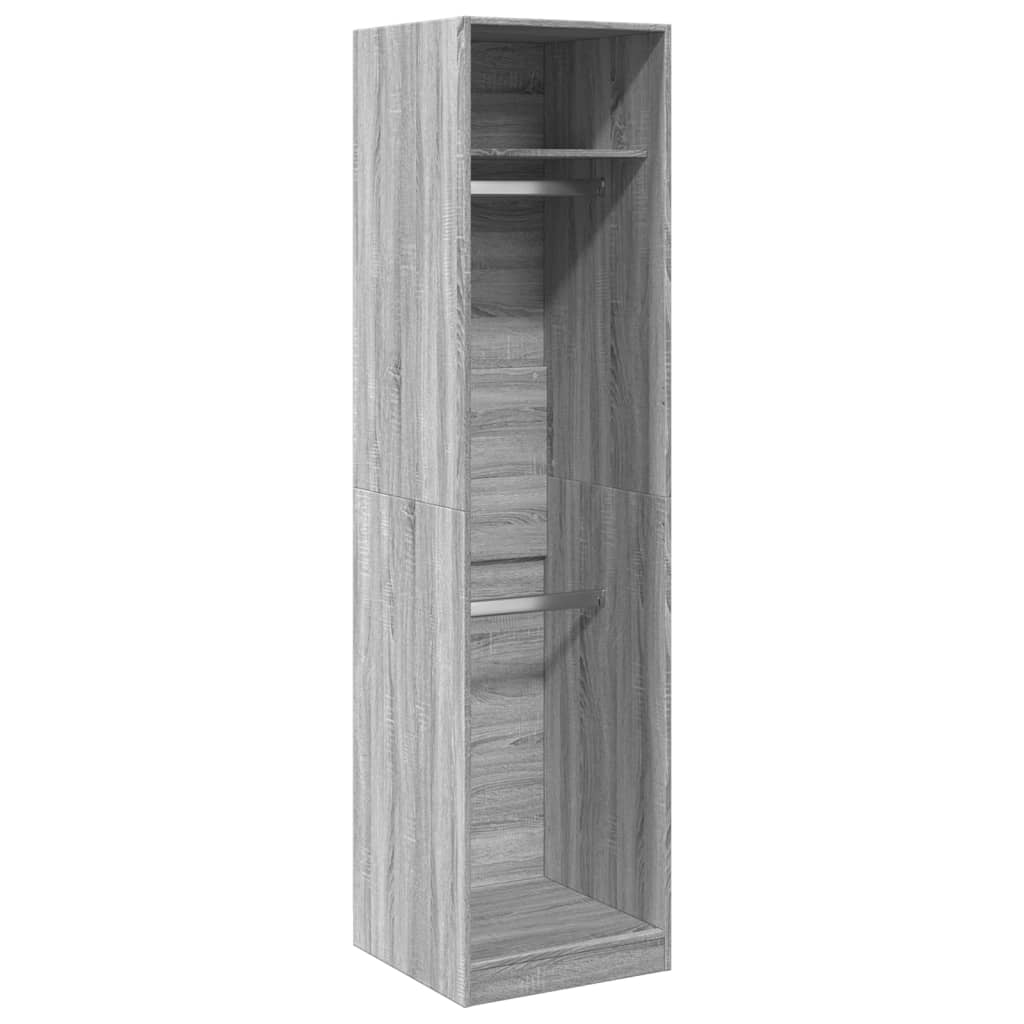 Armadio Grigio Sonoma 50x50x200 cm in Legno Multistrato