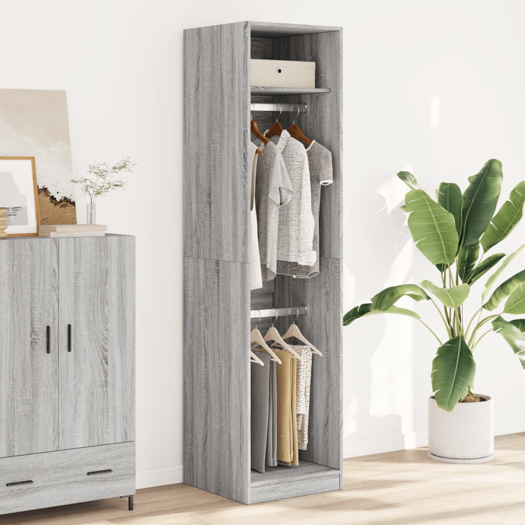 Armadio Grigio Sonoma 50x50x200 cm in Legno Multistrato