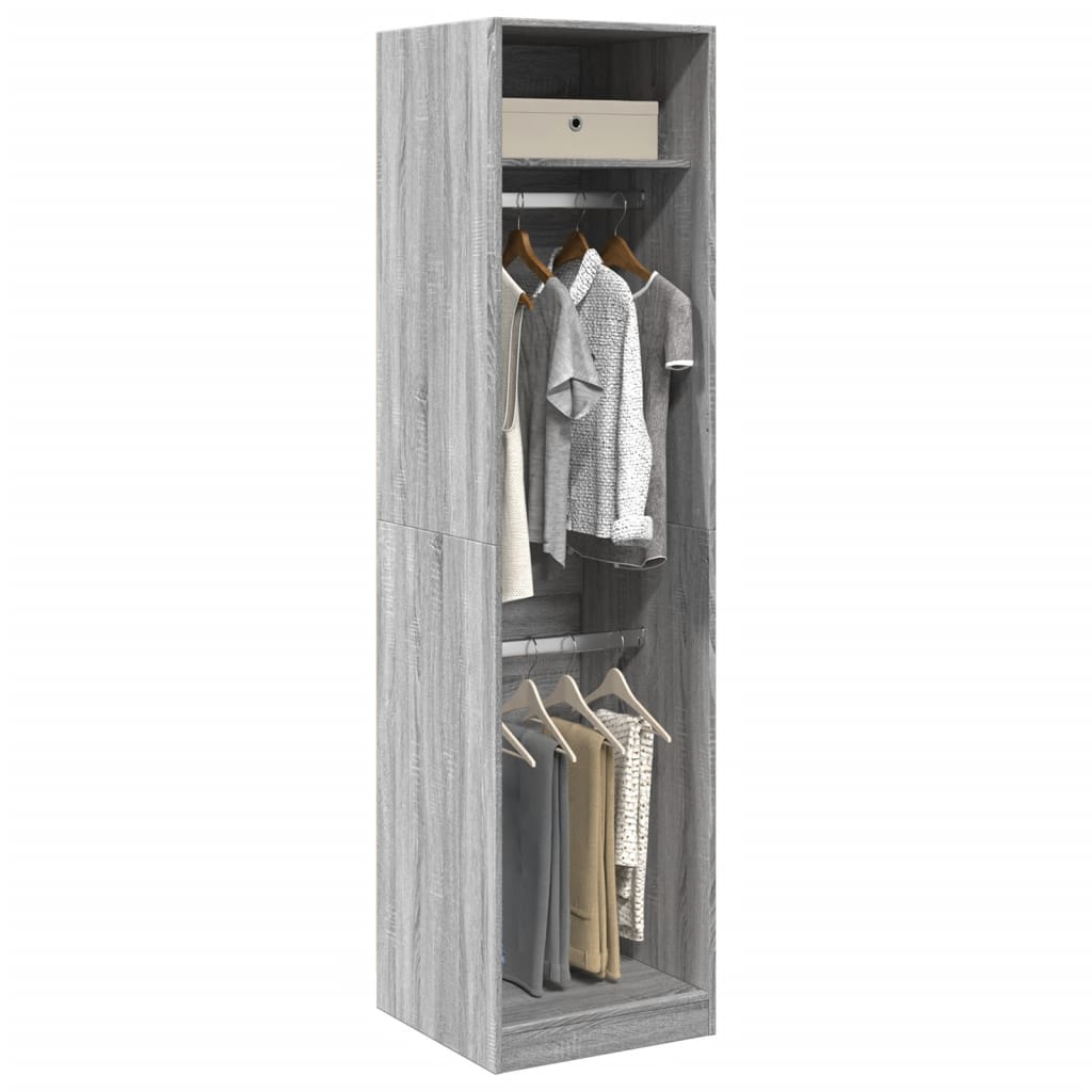 Armadio Grigio Sonoma 50x50x200 cm in Legno Multistrato