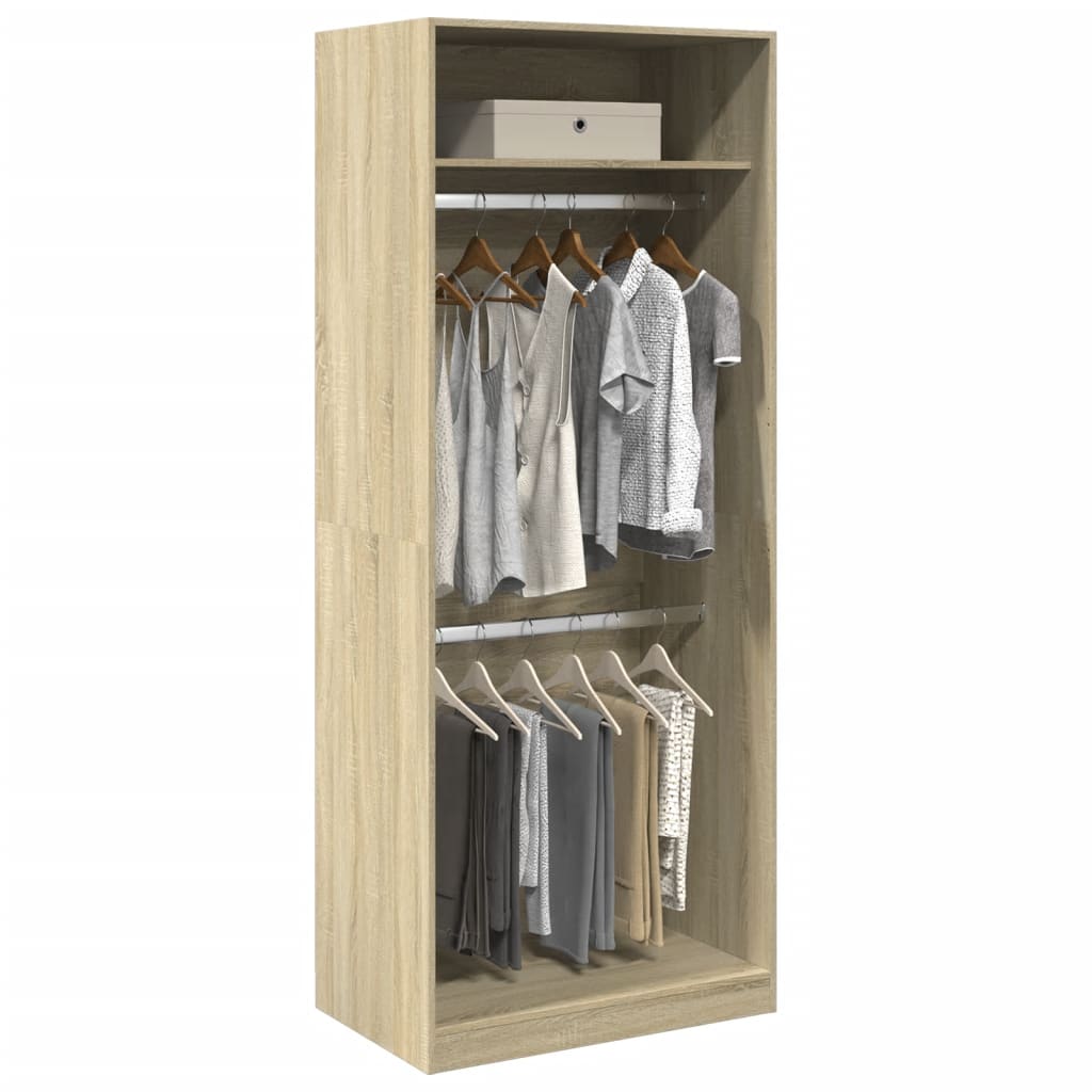 Armadio Rovere Sonoma 80x50x200 cm in Legno Multistrato