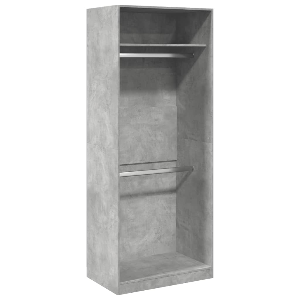 Armadio Grigio Cemento 80x50x200 cm in Legno Multistrato