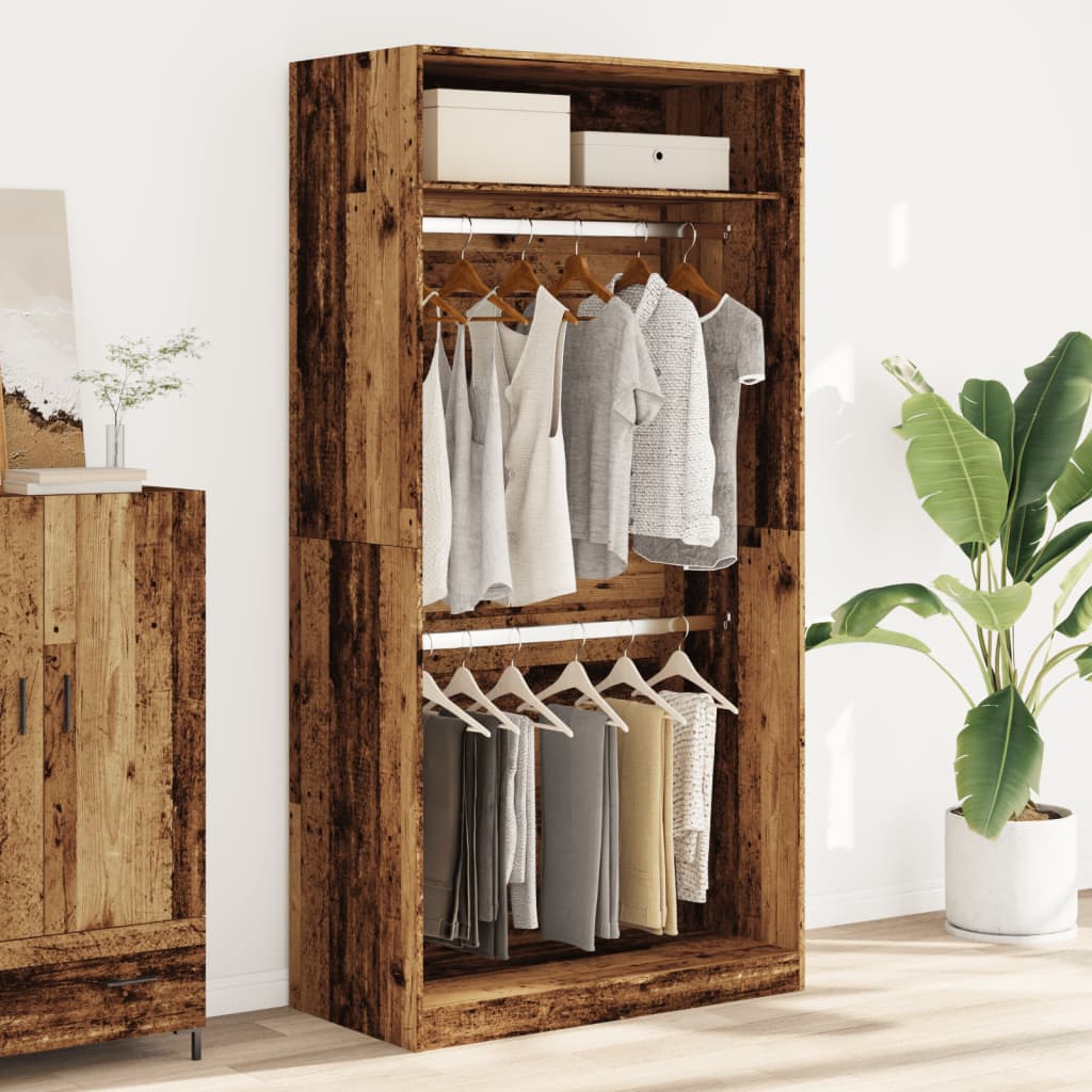 Armadio Legno Antico 100x50x200 cm in Legno Multistrato
