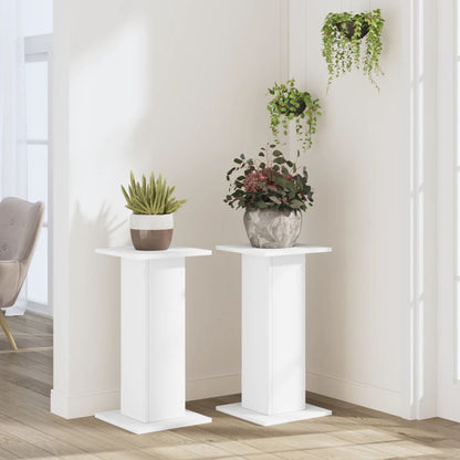 Supporti per Piante 2 pz Bianchi 30x30x60 cm Legno Multistrato