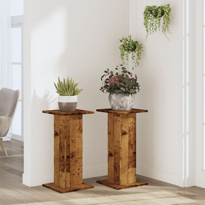 Supporti per Piante 2 pz Legno Vecchio 30x30x60 cm Truciolato