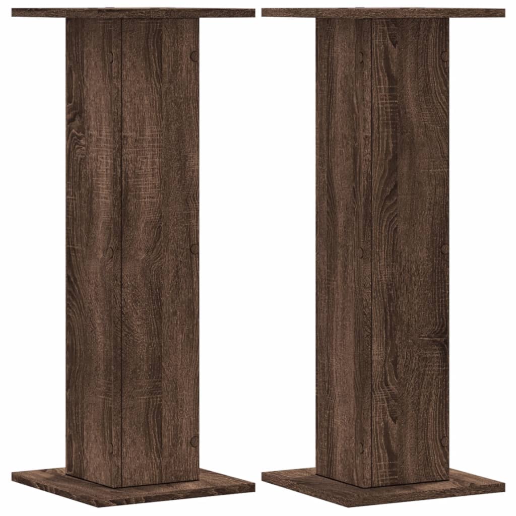 Supporti per Piante 2 pz Rovere Marrone 30x30x80 cm Truciolato