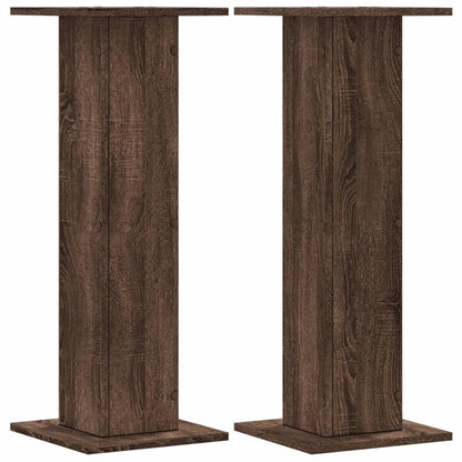 Supporti per Piante 2 pz Rovere Marrone 30x30x80 cm Truciolato