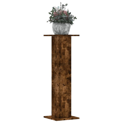 Supporti per Piante 2 pz Rovere Fumo 30x30x95 cm in Truciolato