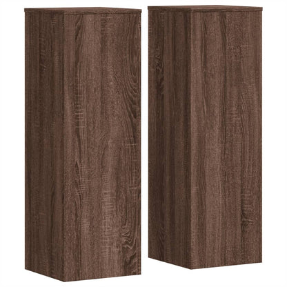 Supporti per Piante 2 pz Rovere Marrone 33x33x100cm Multistrato