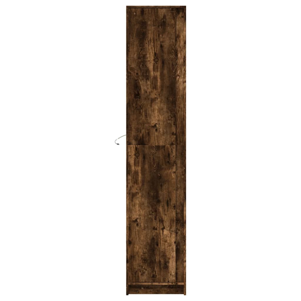 Credenza con LED Rovere Fumo 41,5x32,5x200 cm in Truciolato